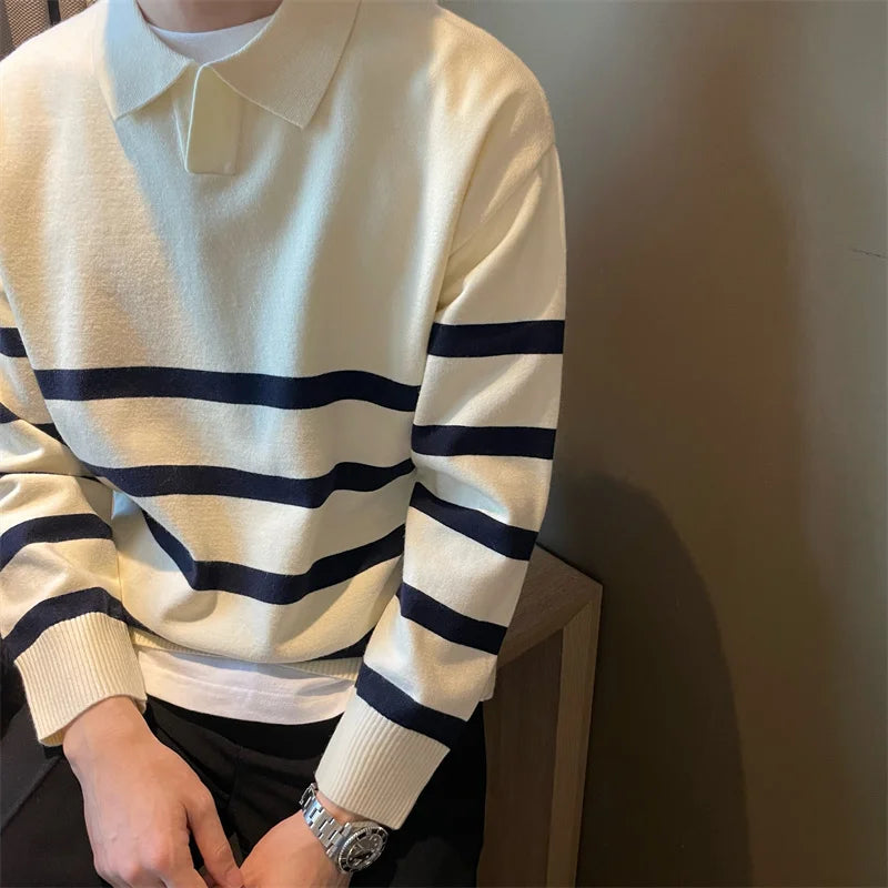 Striped Polo Sweater