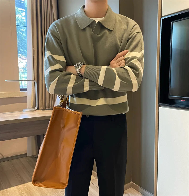 Striped Polo Sweater