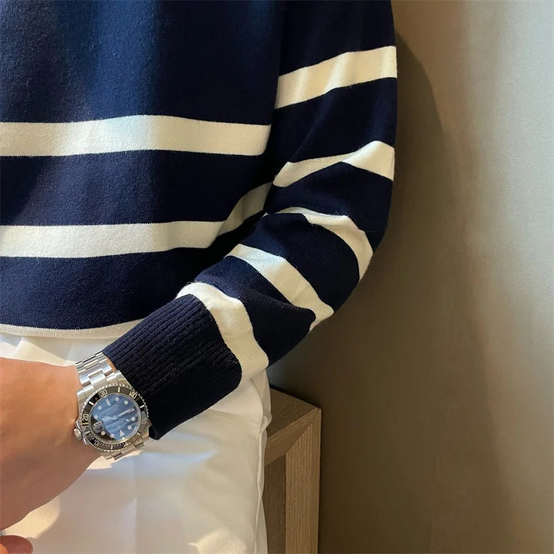 Striped Polo Sweater