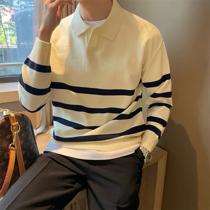 Striped Polo Sweater