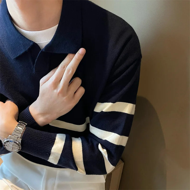 Striped Polo Sweater