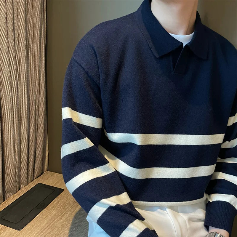 Striped Polo Sweater