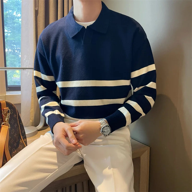 Striped Polo Sweater