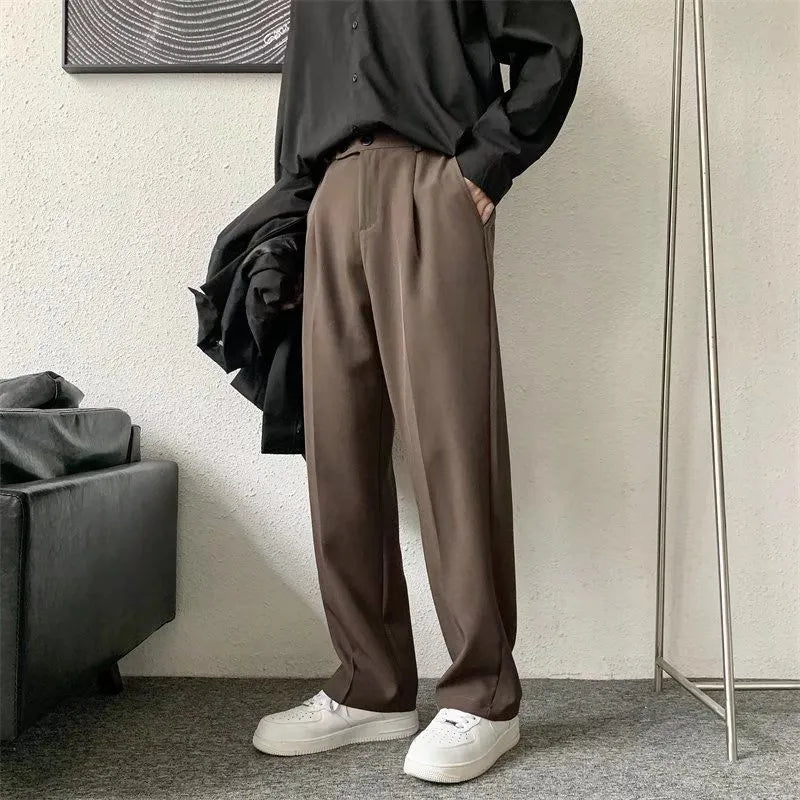 Straight Pleated Casual Pants