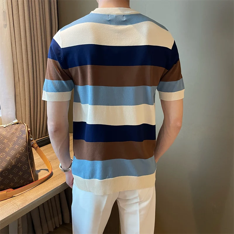 Multi Stripe Crewneck T-Shirt