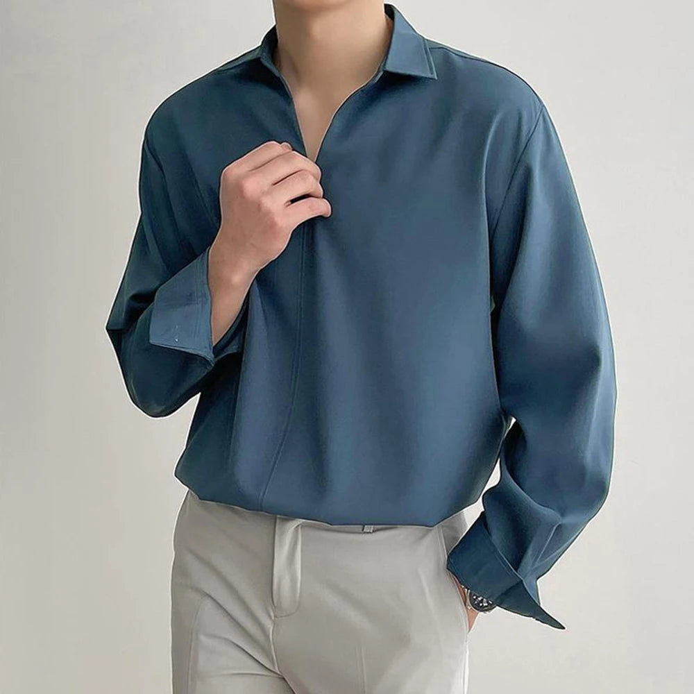 Classic V-Neck Collar Shirt