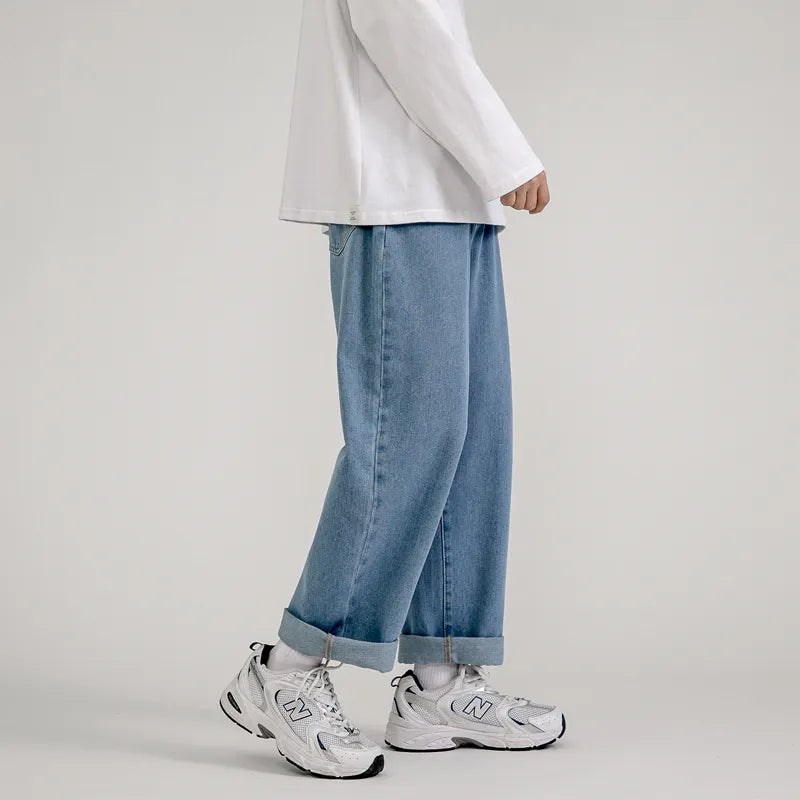 Straight Denim Wide Leg Pants