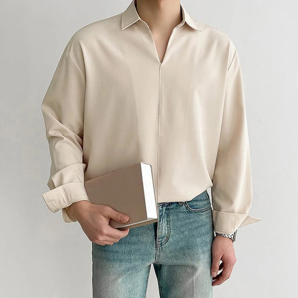 Classic V-Neck Collar Shirt