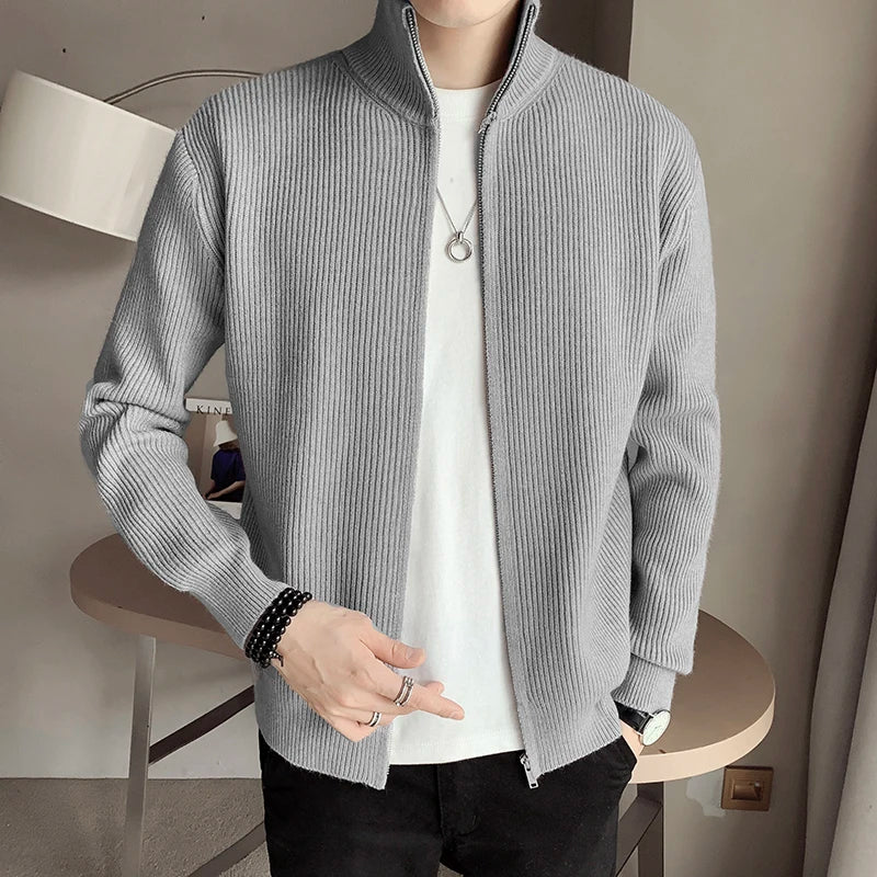 Cardigan Collar Zip Sweater