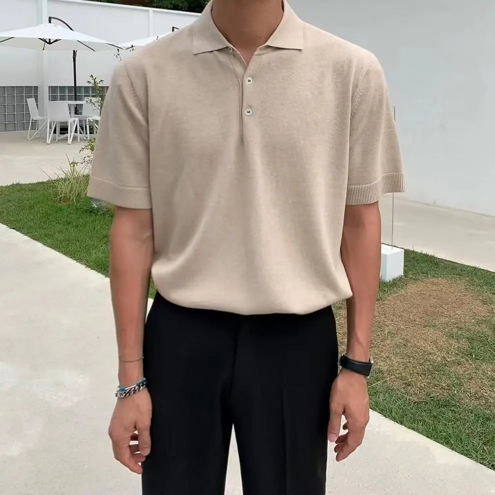 Loose Knit Polo Shirt