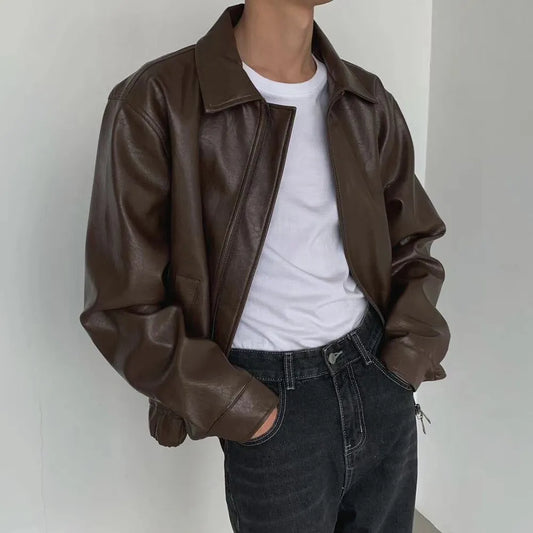 Retro Leather Zip Jacket