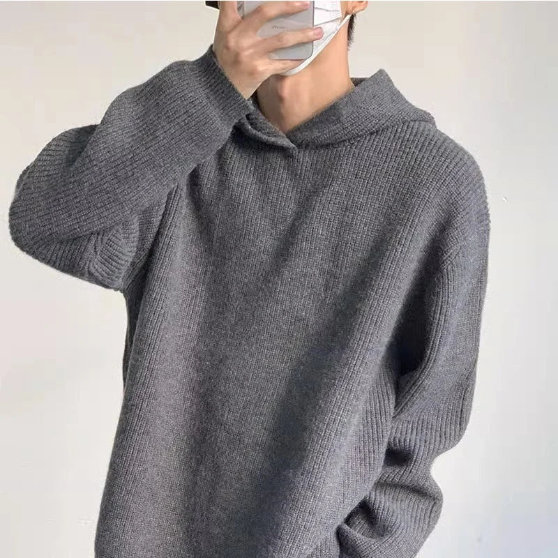 Knitted Pullover Hoodie