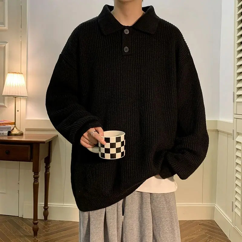 Oversized Polo Knit Sweater