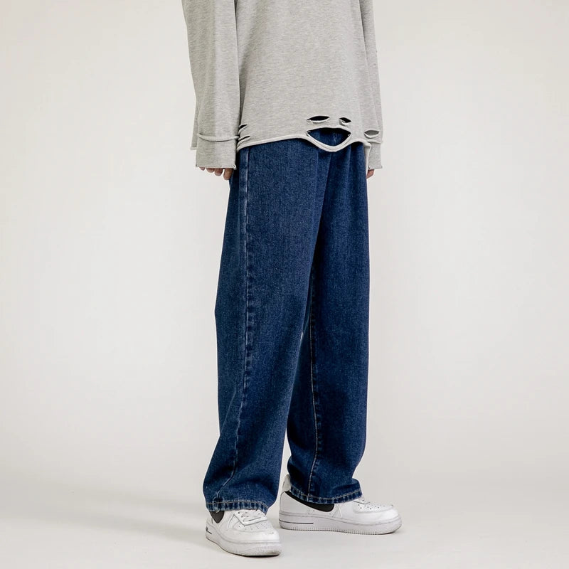 Straight Denim Wide Leg Pants