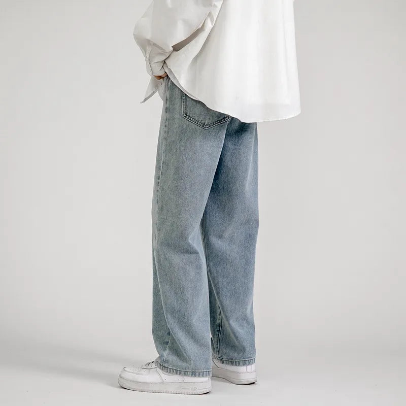 Straight Denim Wide Leg Pants