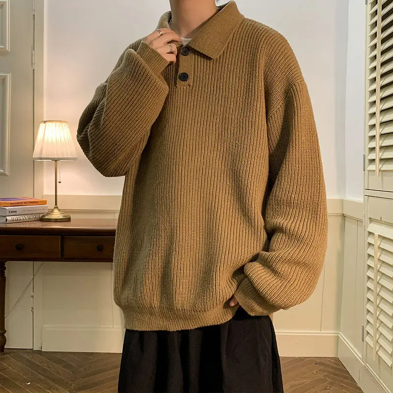 Oversized Polo Knit Sweater